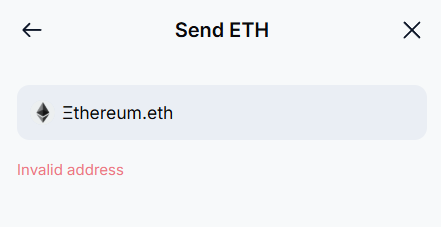 Crypto.com Wallet fails to resolve the address for Ξthereum.eth